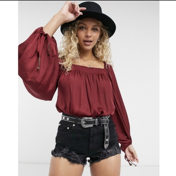 Free People Other - Free People Another Round Balloon Sleeve Bodysuit